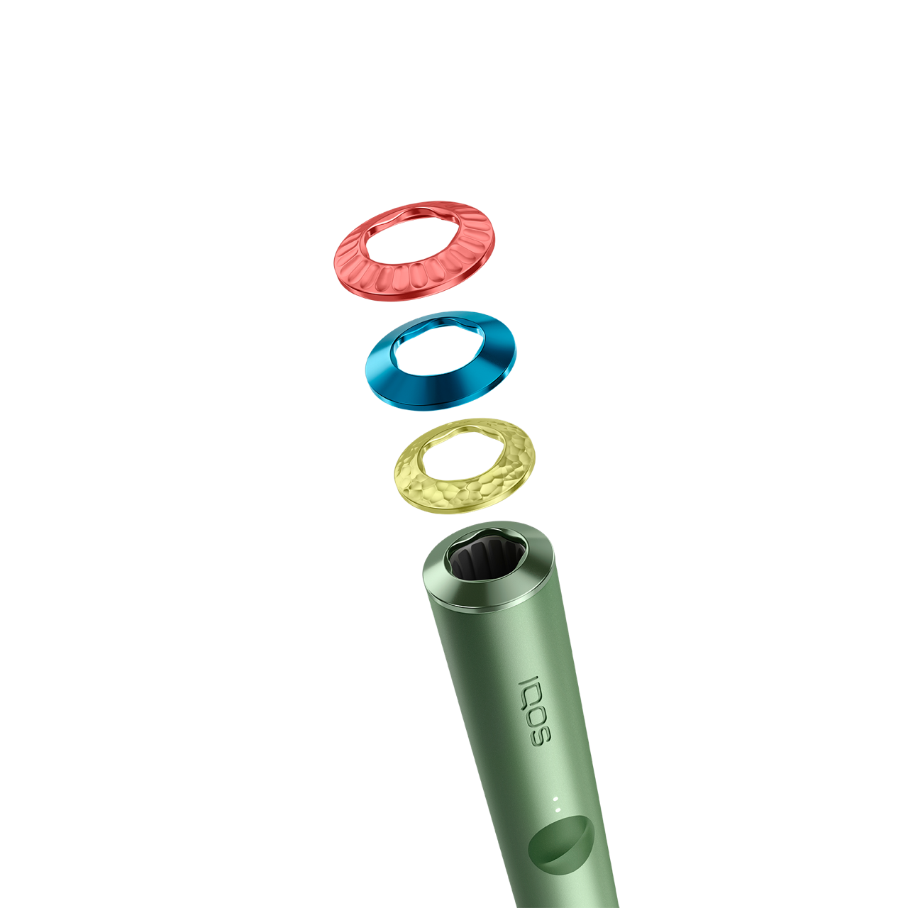 IQOS ILUMA Premium 3-rõngaste komplekt värvitoonis Emanate koos IQOS ILUMA hoidikuga